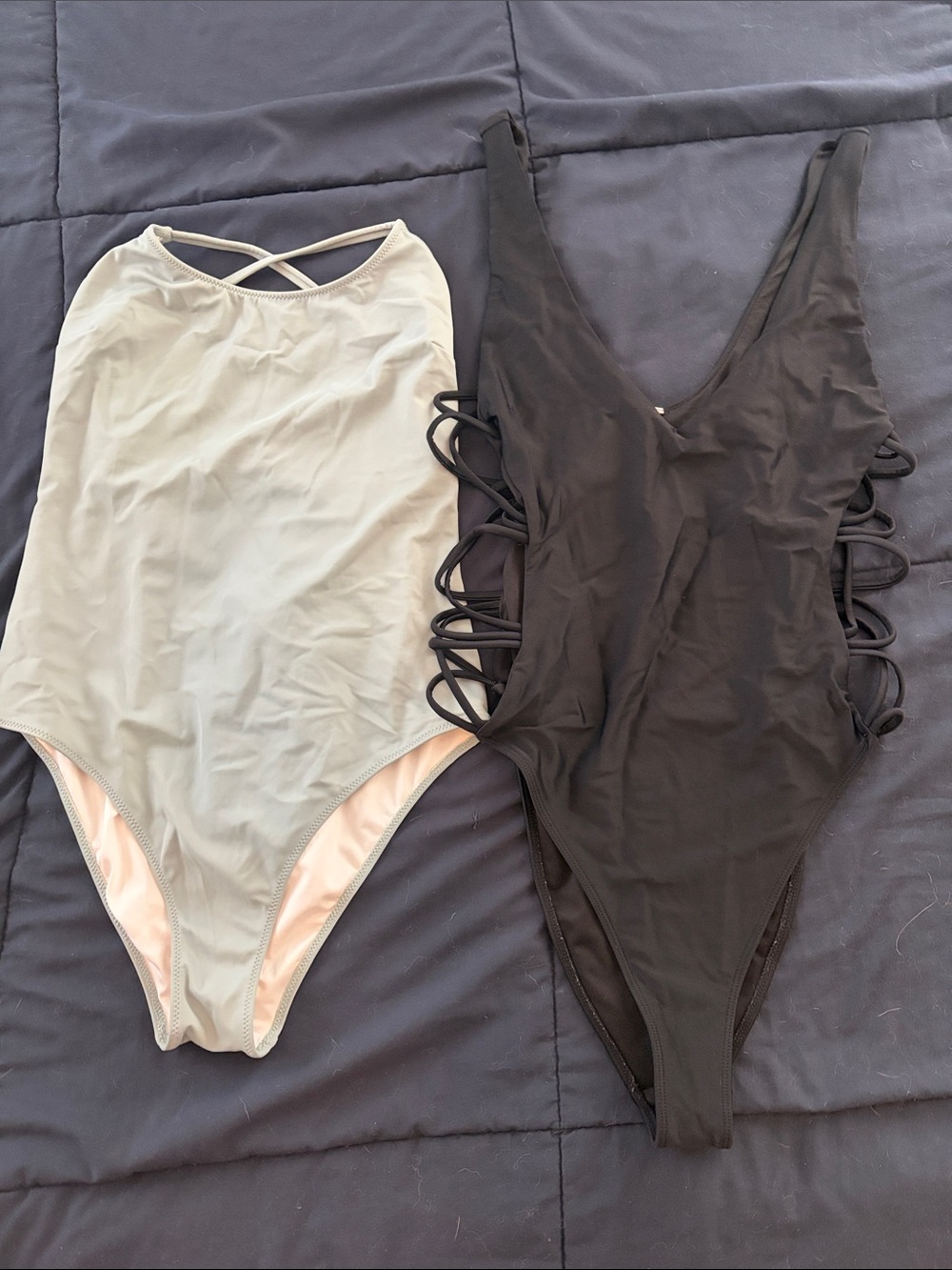 PINK Victoria's Secret seafoam green and forever 21 blkWomen’s Swim Bodysuit Duo